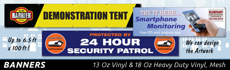 Security Graphics - Banners - 13 oz & 18 oz durable vinyl banners for